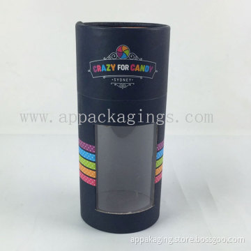 Hotsale paper tube packaging cylinder box with clear window/paper tube box for balls